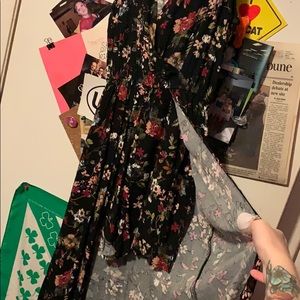 Floral romper with long tail